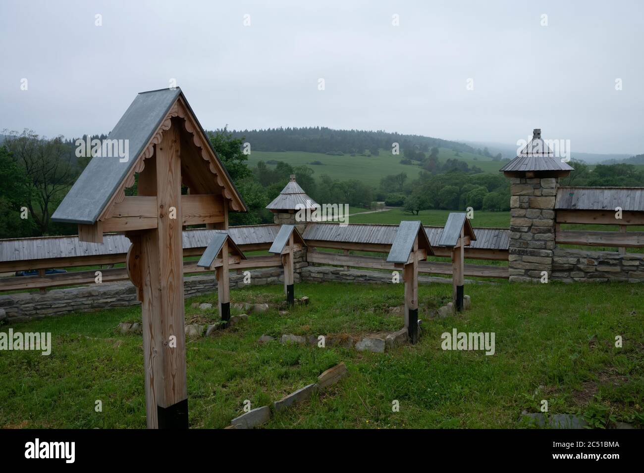 Cimitero di guerra n° 44 - Dlugie. Cimitero storico della prima guerra mondiale progettato da Dusan Jurkovic. Grab, Polonia, Europa. Foto Stock