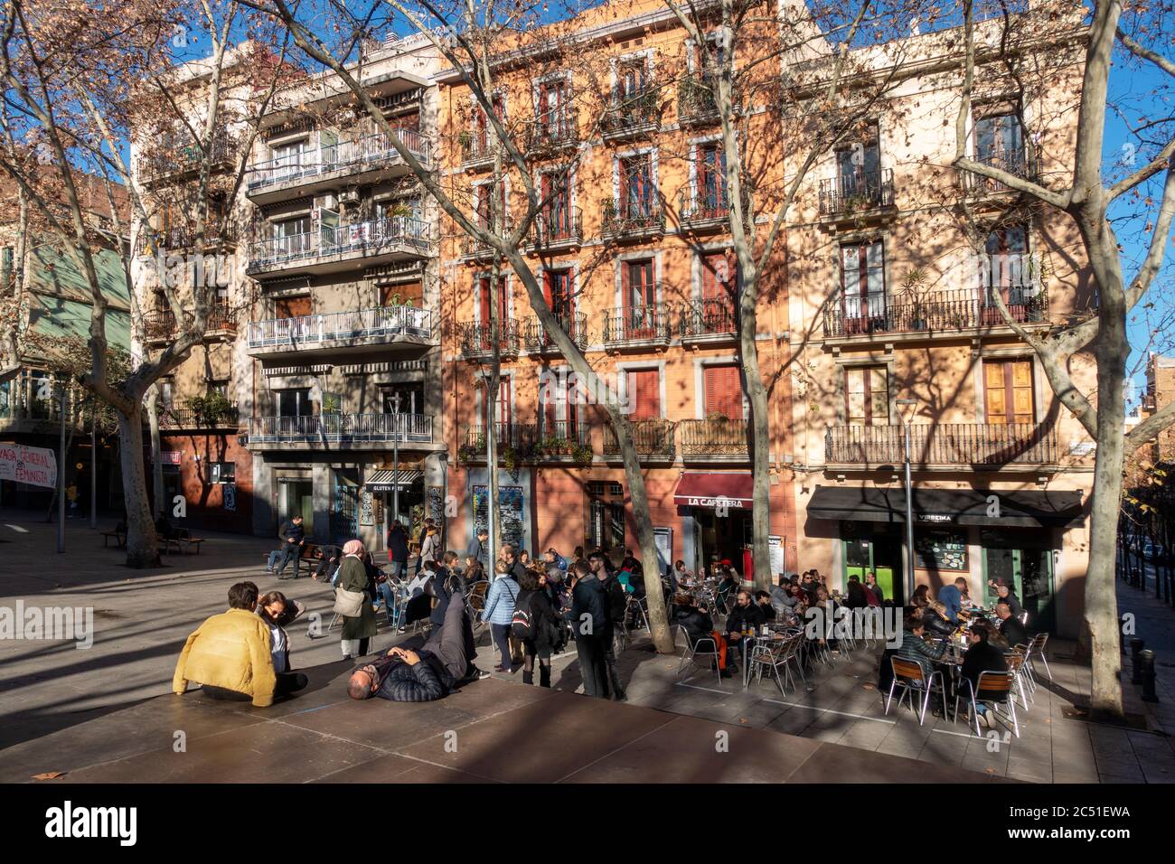 Plaza de la Virreina.Gracia District.Barcelona.Catalonia.Spain Foto Stock