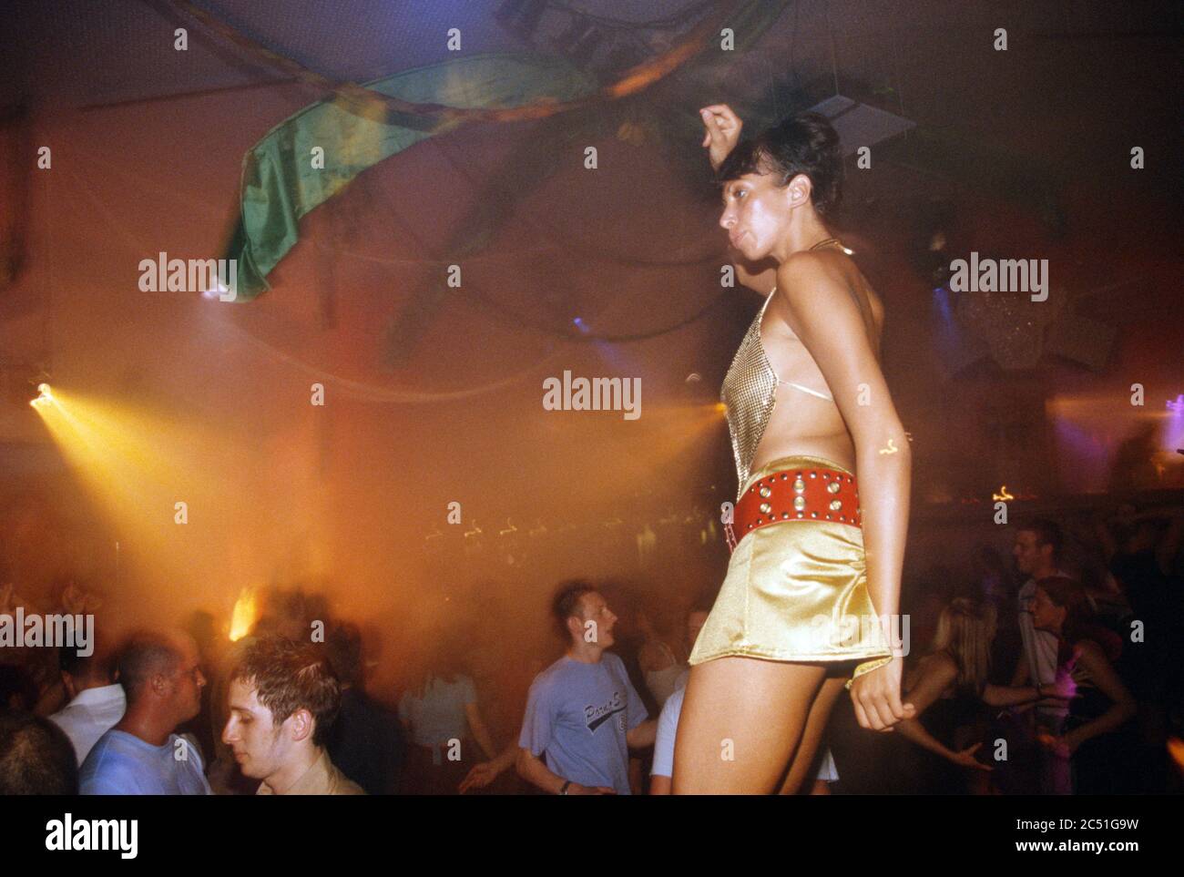 Nightclub El Divino, 2001 luglio, Eivissa, Ibiza, Isole Baleari, Spagna. Foto Stock