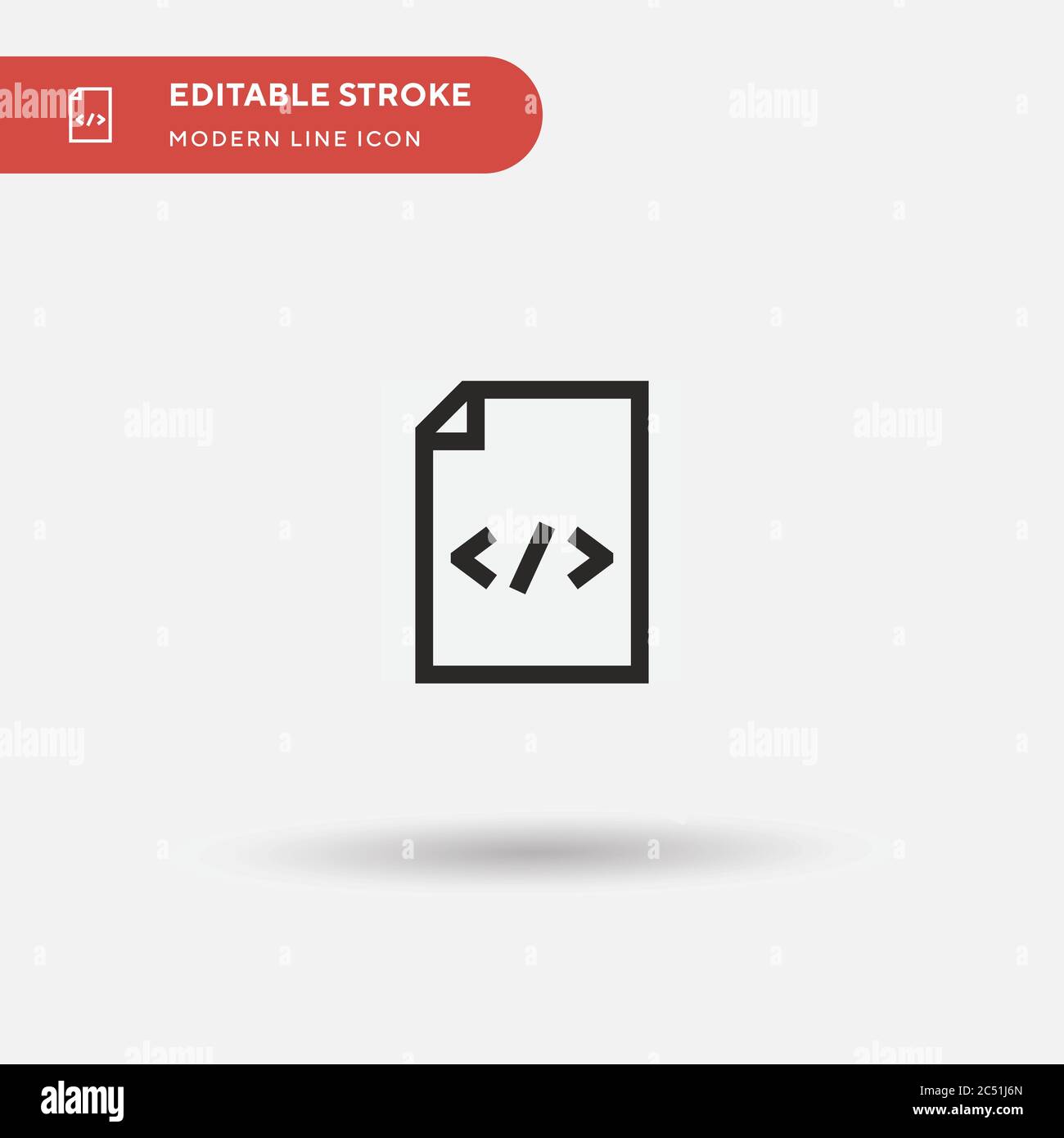 Icona vettore semplice file HTML. Modello di disegno simbolo illustrazione per elemento UI mobile Web. Pittogramma moderno a colori perfetto su tratto modificabile. HTML icone di file per il tuo progetto aziendale Illustrazione Vettoriale