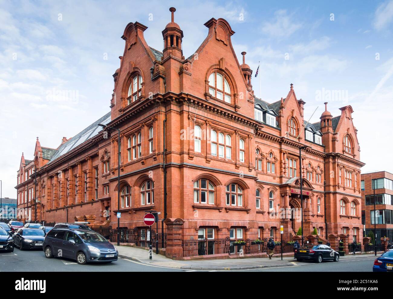 Wigan Town Hall, un ex Edwardian Technical College, di Briggs & Wolstenholme, del 1903. Foto Stock