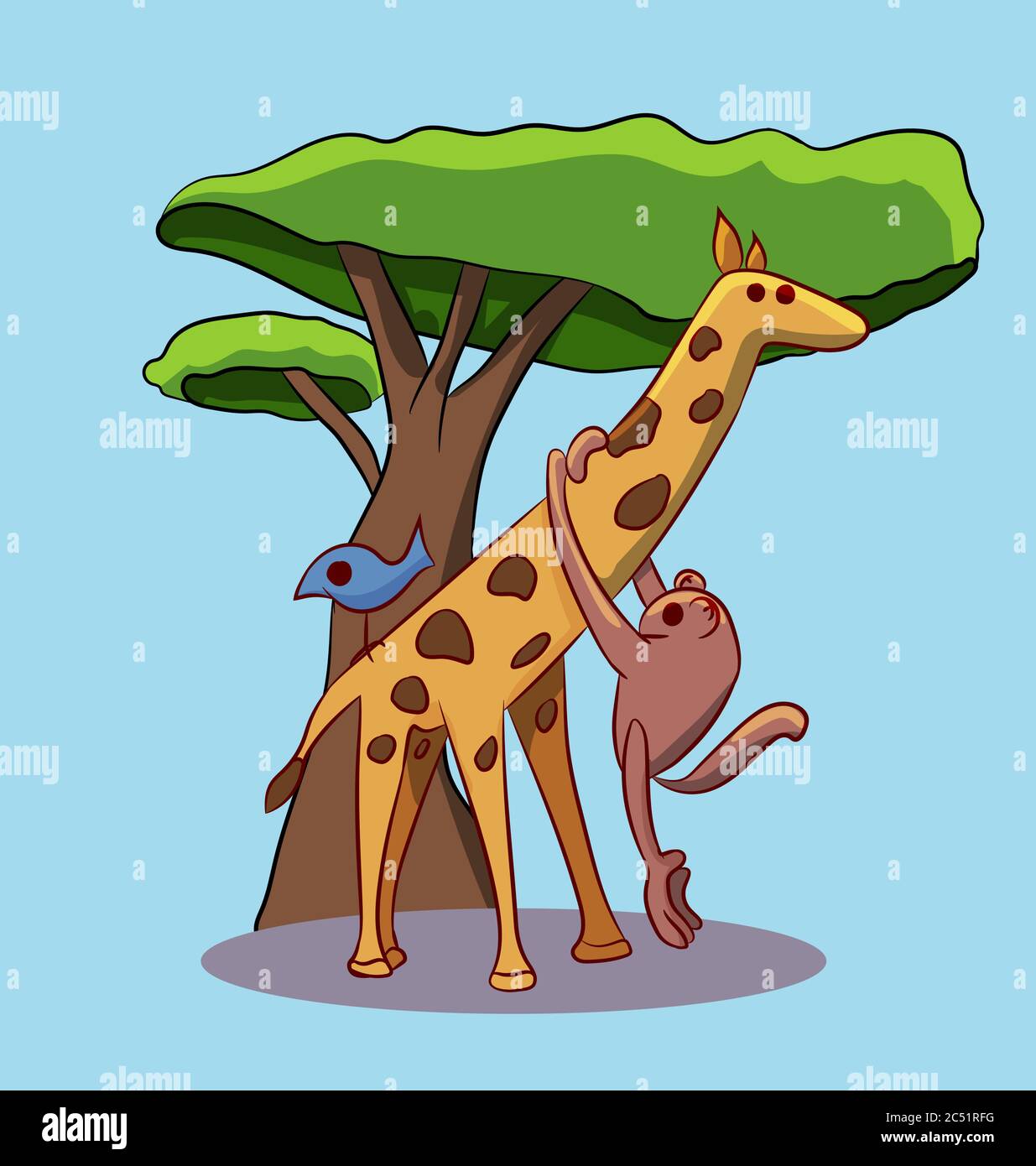 carino e semplice vettore cartoon animali isolati Illustrazione Vettoriale