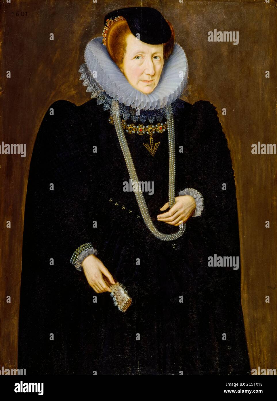 Mary, Lady Scudamore (circa 1550-1603), cortigiano nominato alla Camera privata della Regina Elisabetta i d'Inghilterra, ritratto di Marcus Gheeraerts il giovane, 1601 Foto Stock