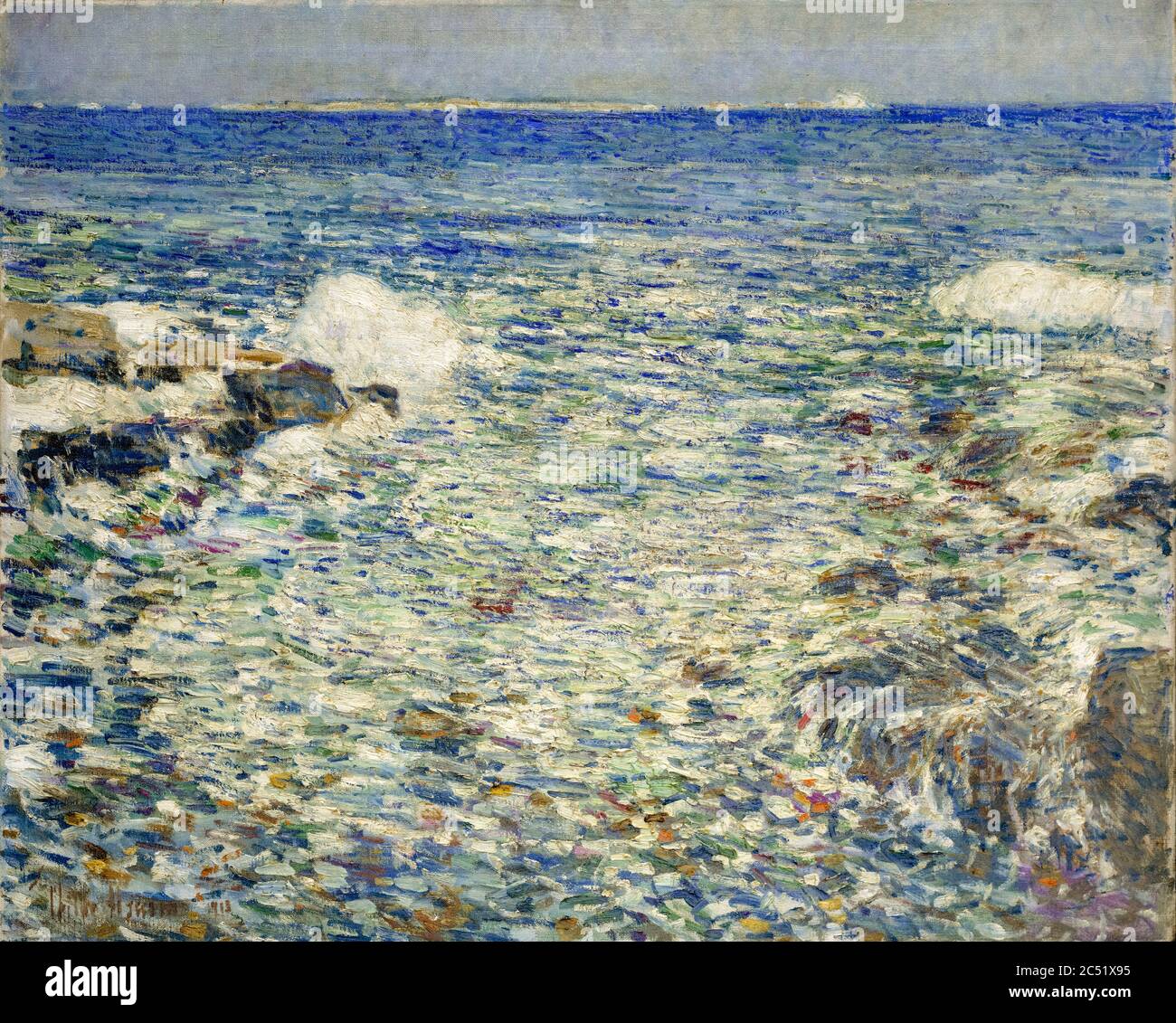 Surf, Isole di Scarpe, pittura di paesaggio di Childe Hassam, 1913 Foto Stock