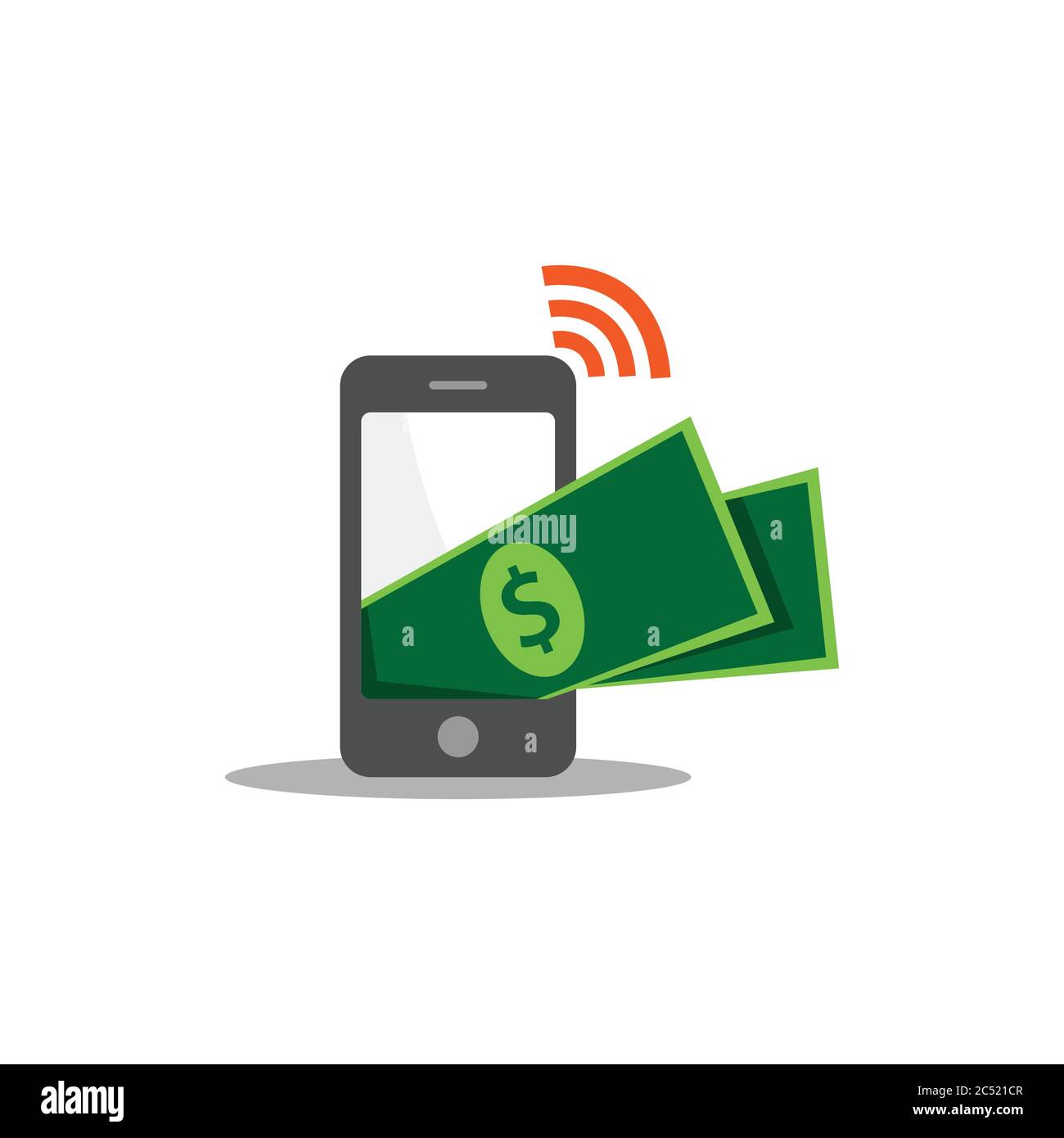 Vettore di disegno del logo di pagamento per smartphone. Illustrazione del metodo di pagamento mobile Illustrazione Vettoriale