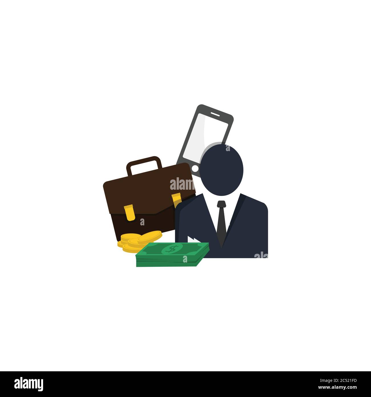 Illustrazione del design piatto per l'immagine di progettazione vettoriale finanziaria aziendale. Immagine vettoriale di un poster di un business finanziario Illustrazione Vettoriale