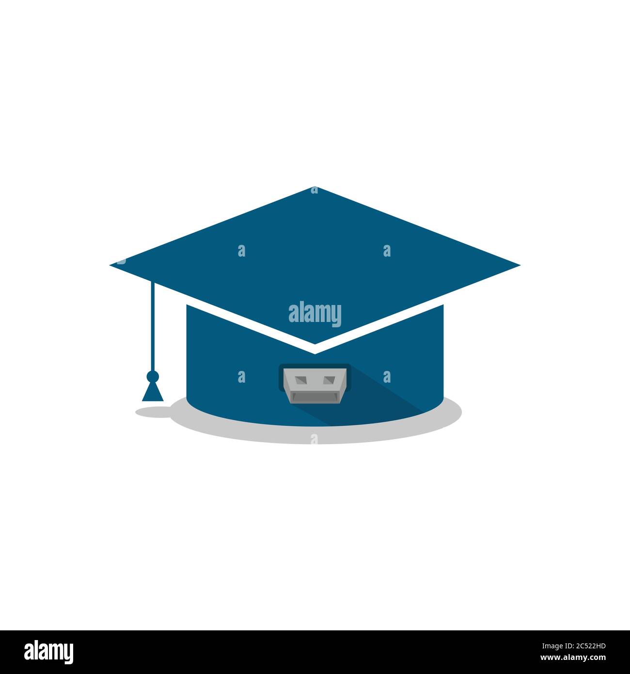 Modello di progettazione del logo della tecnologia per l'istruzione online. Logo digitale della scuola online Illustrazione Vettoriale