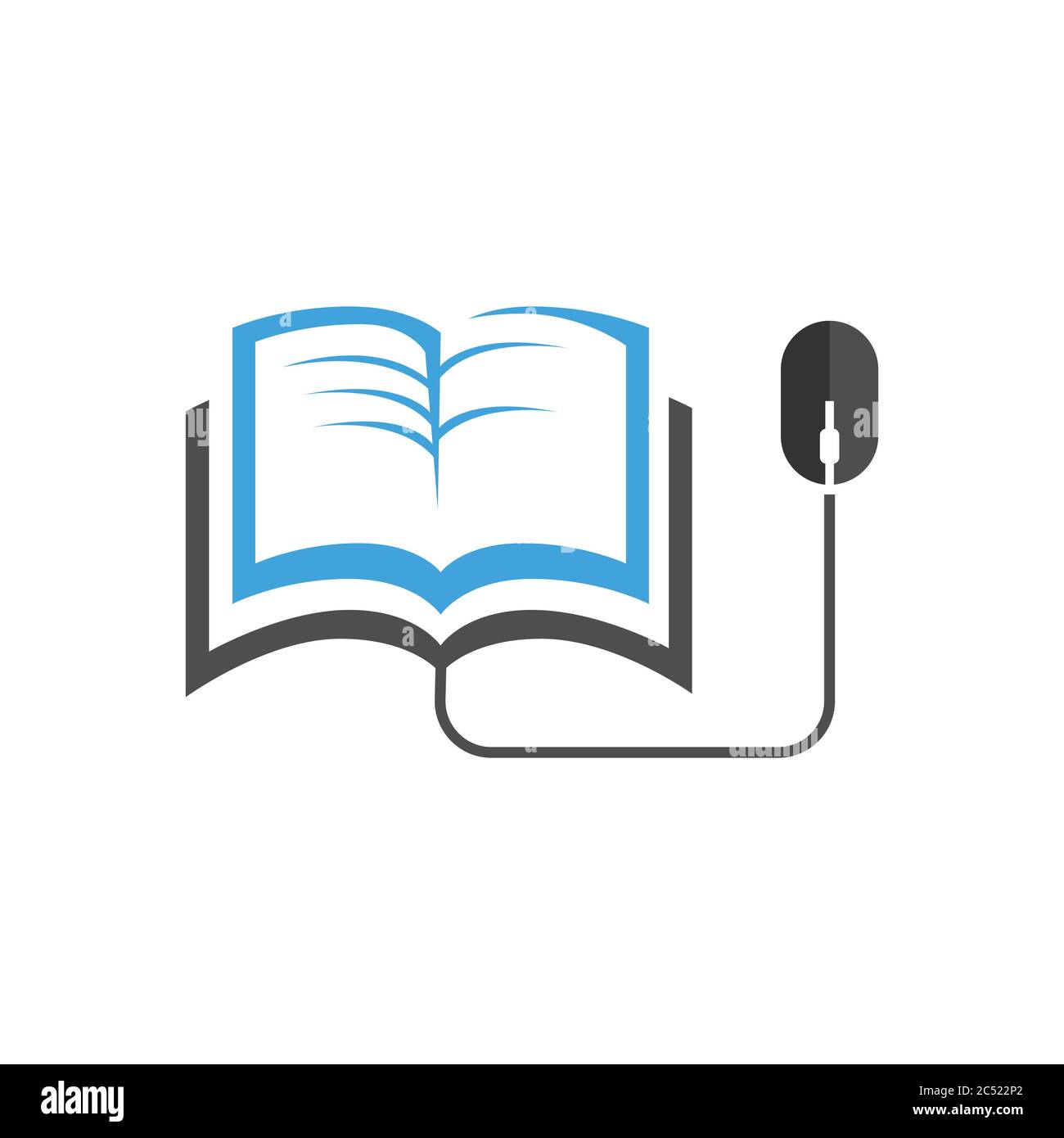 Modello di progettazione del logo della tecnologia per l'istruzione online. Logo digitale della scuola online Illustrazione Vettoriale