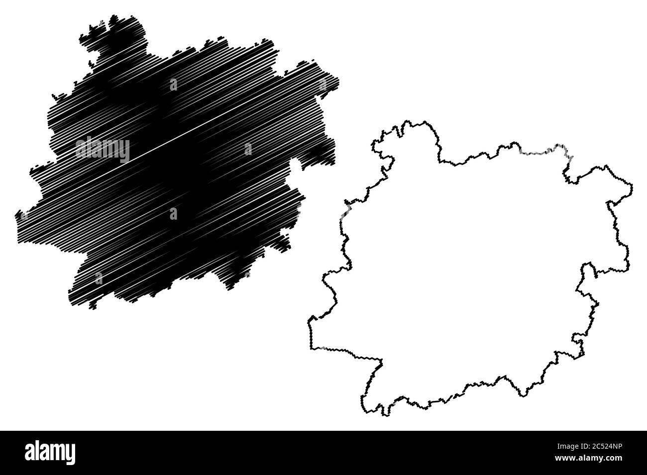 Dipartimento Lot-et-Garonne (Francia, Repubblica francese, regione Nouvelle-Aquitaine) mappa vettoriale illustrazione, schizzo scrimolo Lot et Garonne mappa Illustrazione Vettoriale