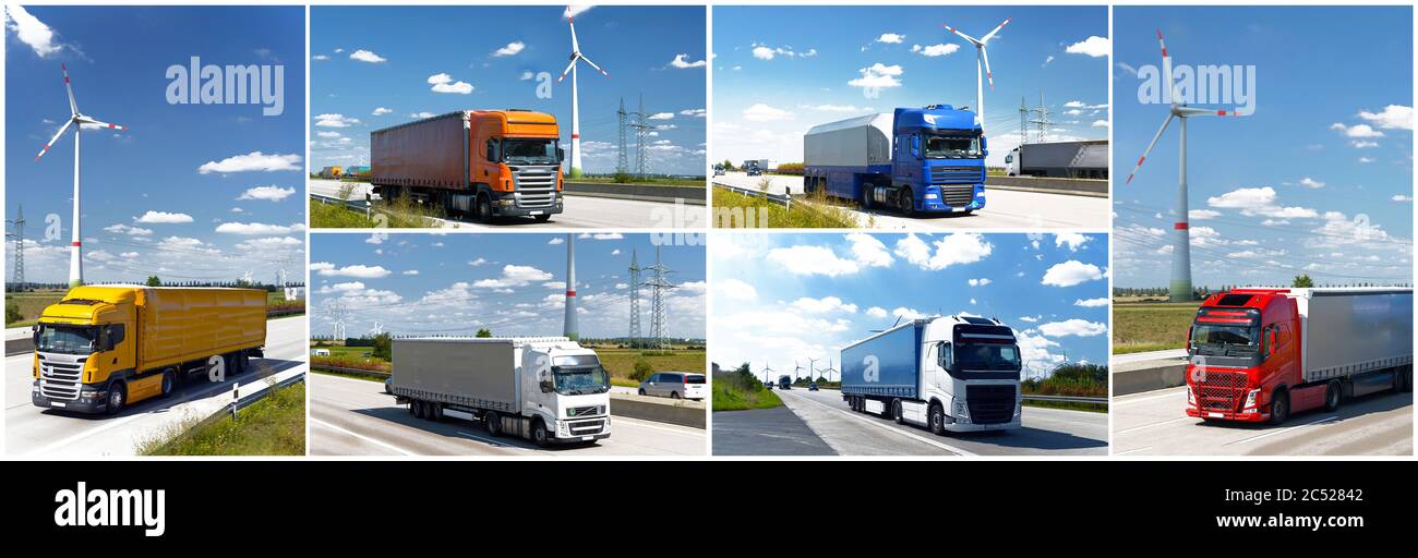 trasporto su strada di merci con autocarro - commercio e logistica Foto Stock