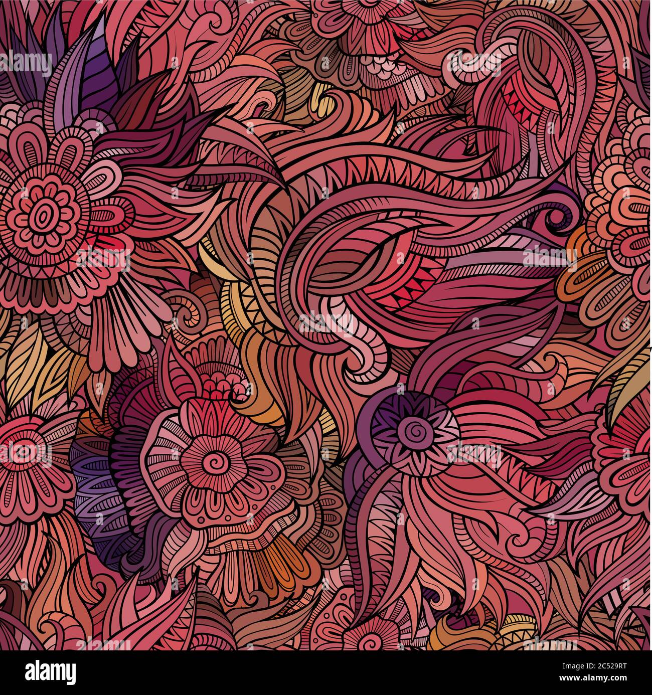 Vettore senza giunture motivo fiori astratti. Illustrazione Vettoriale