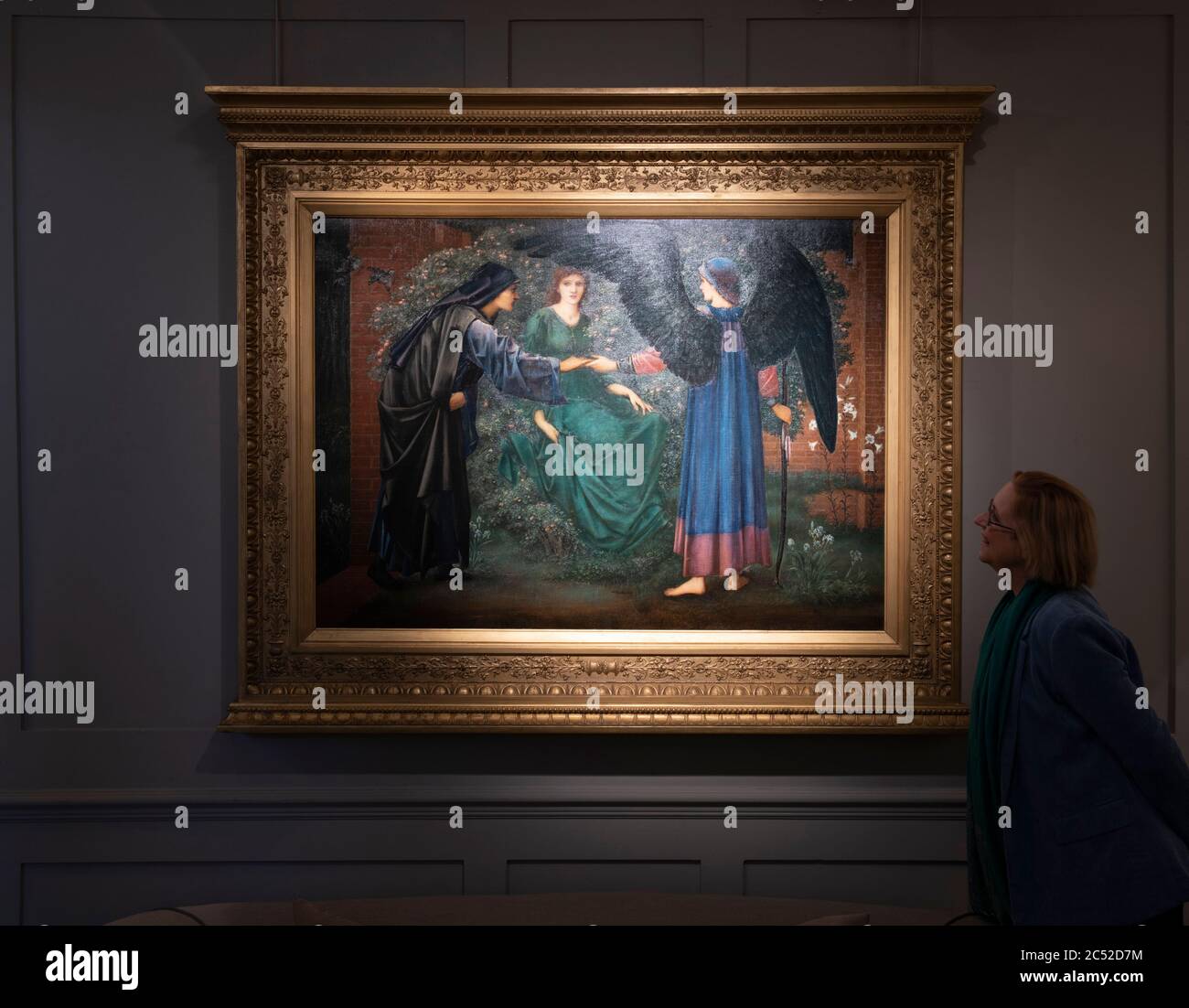 Agnew’s Gallery, St James’s Place, Londra, Regno Unito. 30 giugno 2020. London Art Week Anteprima digitale (LAW Digital), con visualizzazioni online dal 3-10 luglio. Una collezione unica di allettanti sale virtuali per la London Art Week sarà curata in base alla categoria di arte e alle opere presenti di tutti i partecipanti fianco a fianco. Immagine: Sir Edward Coley Burne-Jones, Bt, ARA, RWS (1833–1898), il cuore della Rosa, firmato con le iniziali e datato 1889. Credit: Malcolm Park/Alamy Live News. Foto Stock