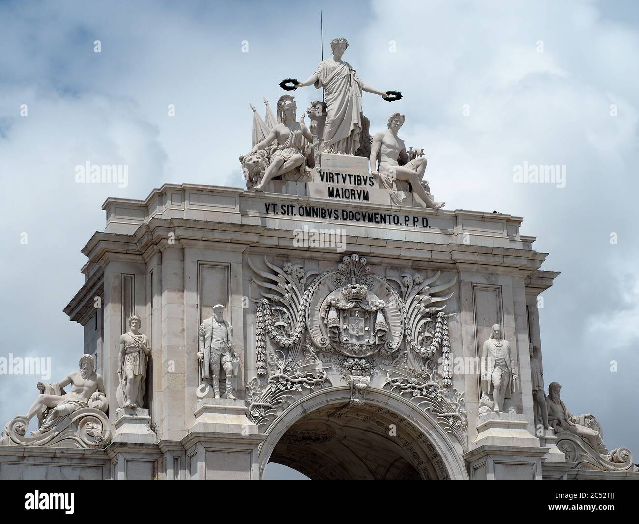 Rua Augusta Arch, Arco da Rua Augusta, Lisbona, Lisboa, Lissabon, Lisszabon, Portogallo, Europa Foto Stock