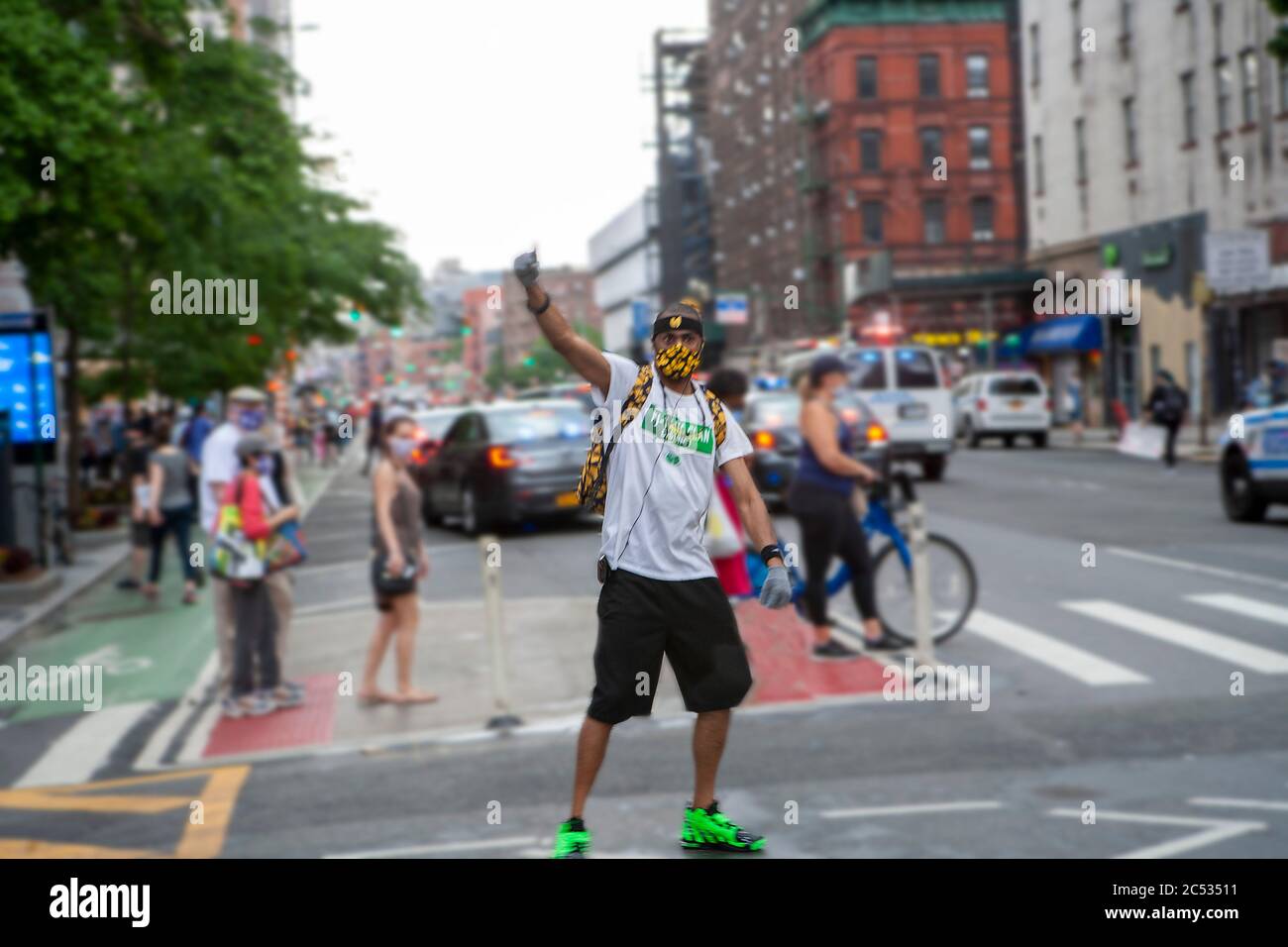 Protester in Street, New York City, New York, Stati Uniti Foto Stock