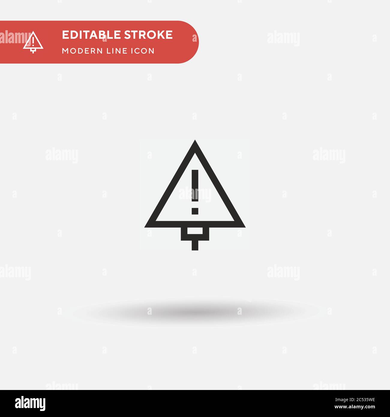 Icona segnale di avvertimento vettore semplice. Modello di disegno simbolo illustrazione per elemento UI mobile Web. Pittogramma moderno a colori perfetto su tratto modificabile. Icone di segnalazione per il progetto aziendale Illustrazione Vettoriale