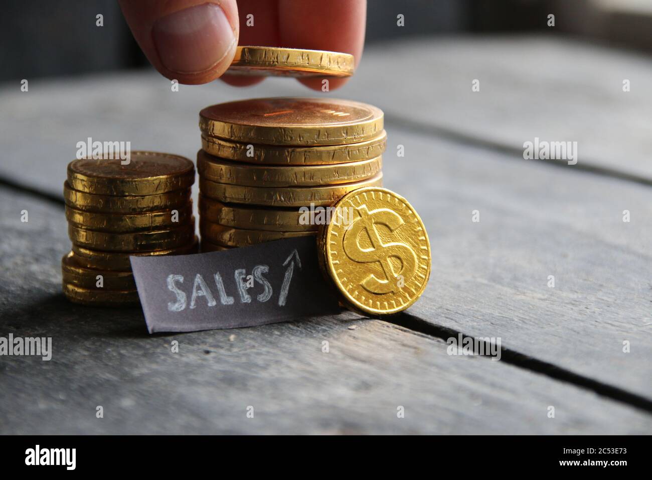 Dinamica di vendita e concetto creativo di crescita . Foto Stock