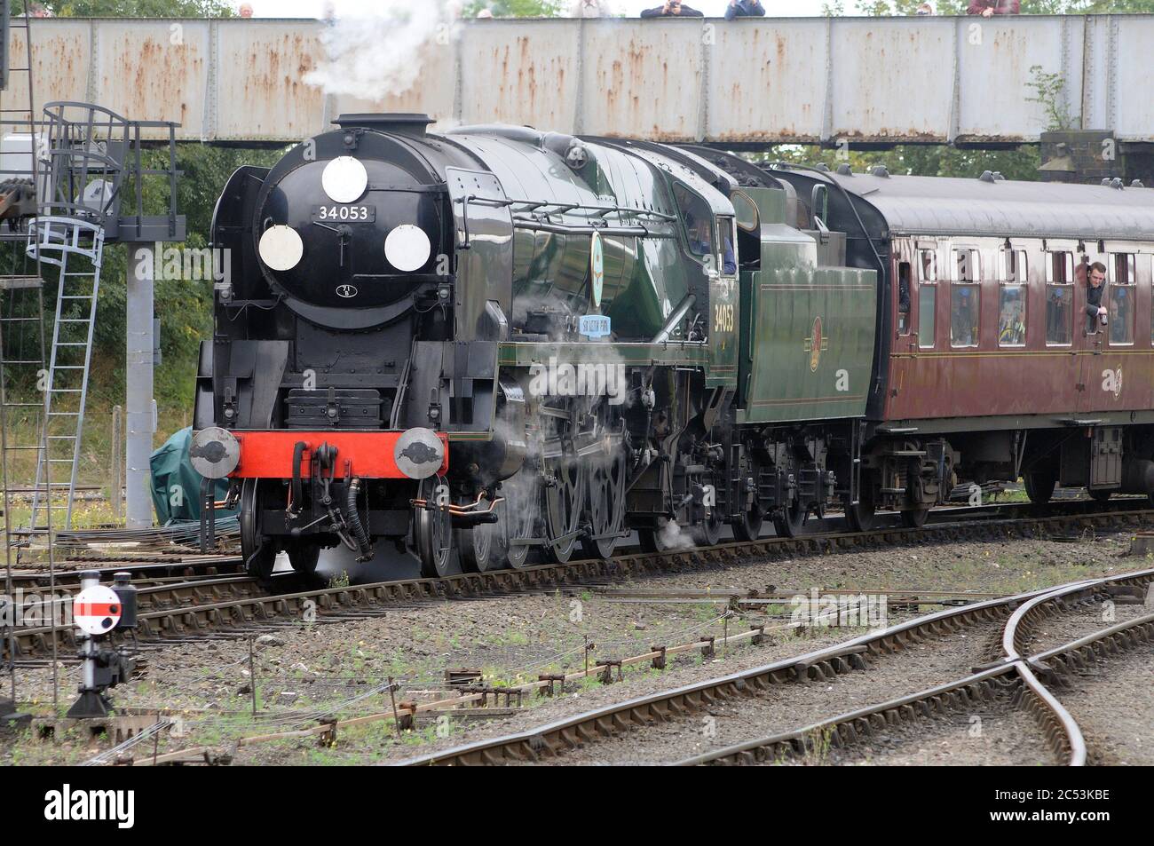 'ir Keith Park' arrivo a Kidderminster Town con un treno da Bridgnorth. Foto Stock