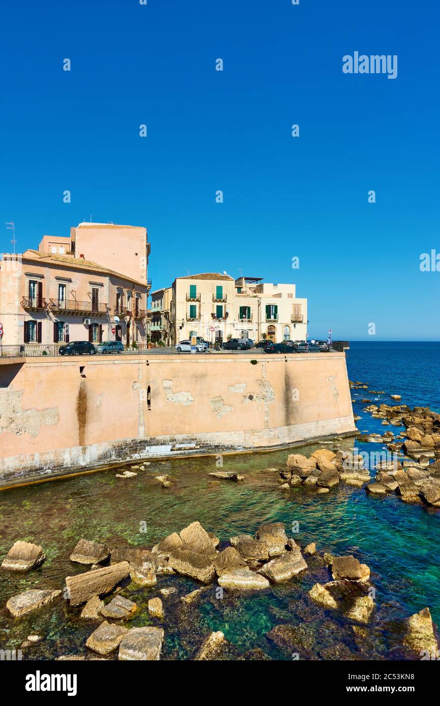 Ortigia - il centro storico di Siracusa, Isola di Sicilia, Italia Foto Stock