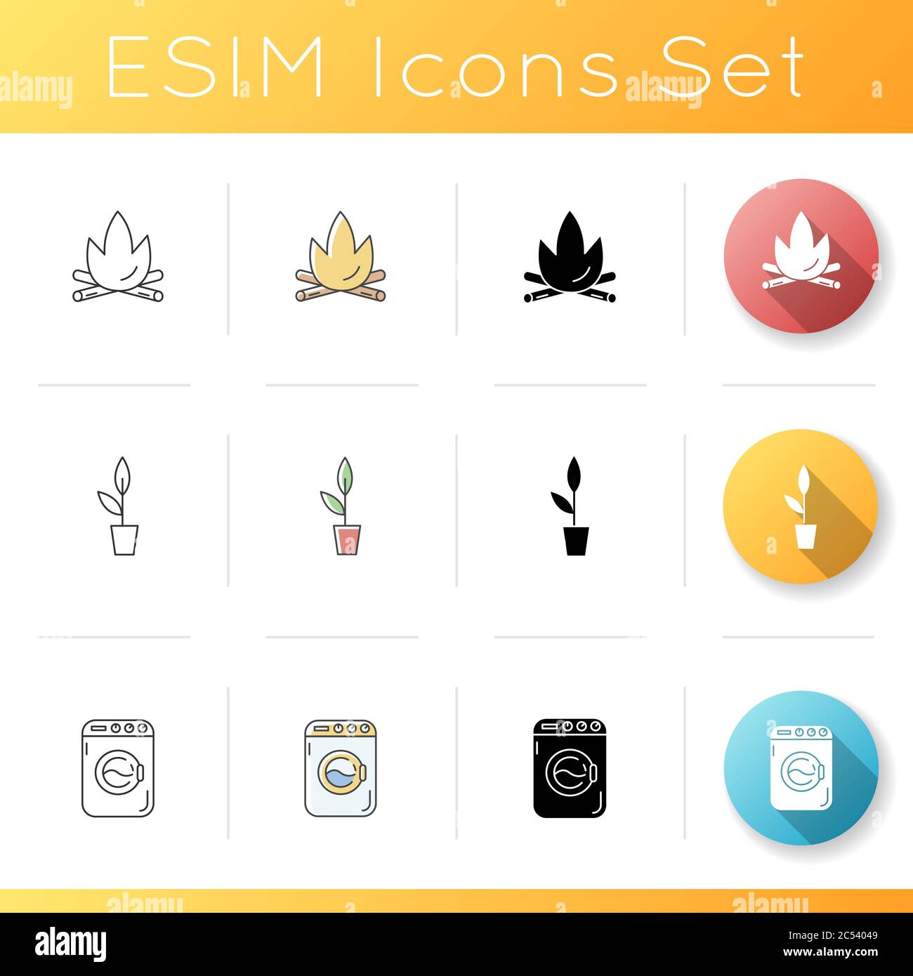 Set di icone per i servizi della casa Illustrazione Vettoriale