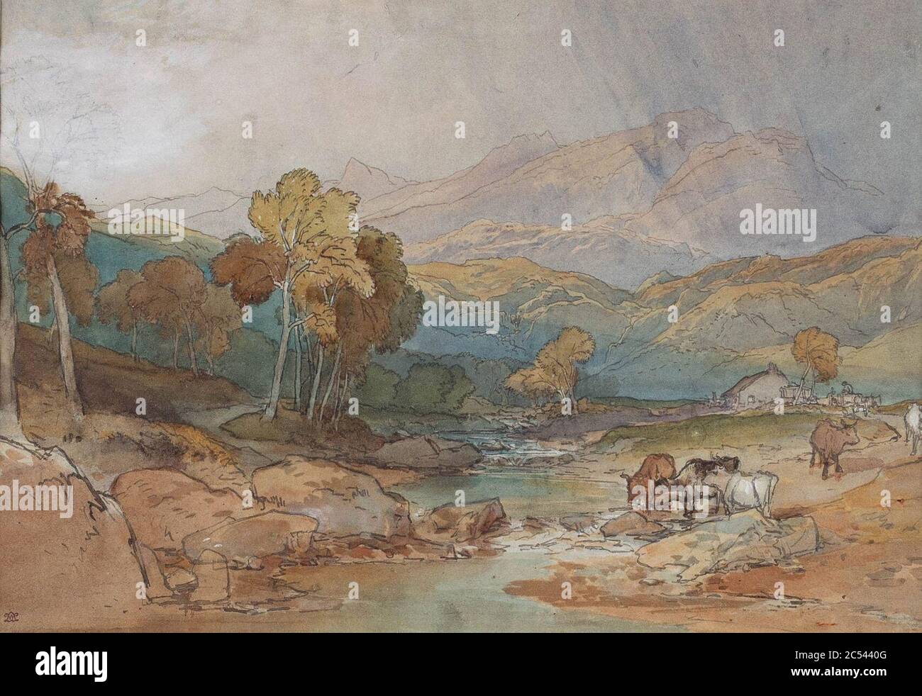 Nelle Highlands - William Leighton Leitch - rif Leitch-K. Foto Stock Nelle Highlands - William Leighton Leitch - rif Leitch-K. Foto Stock