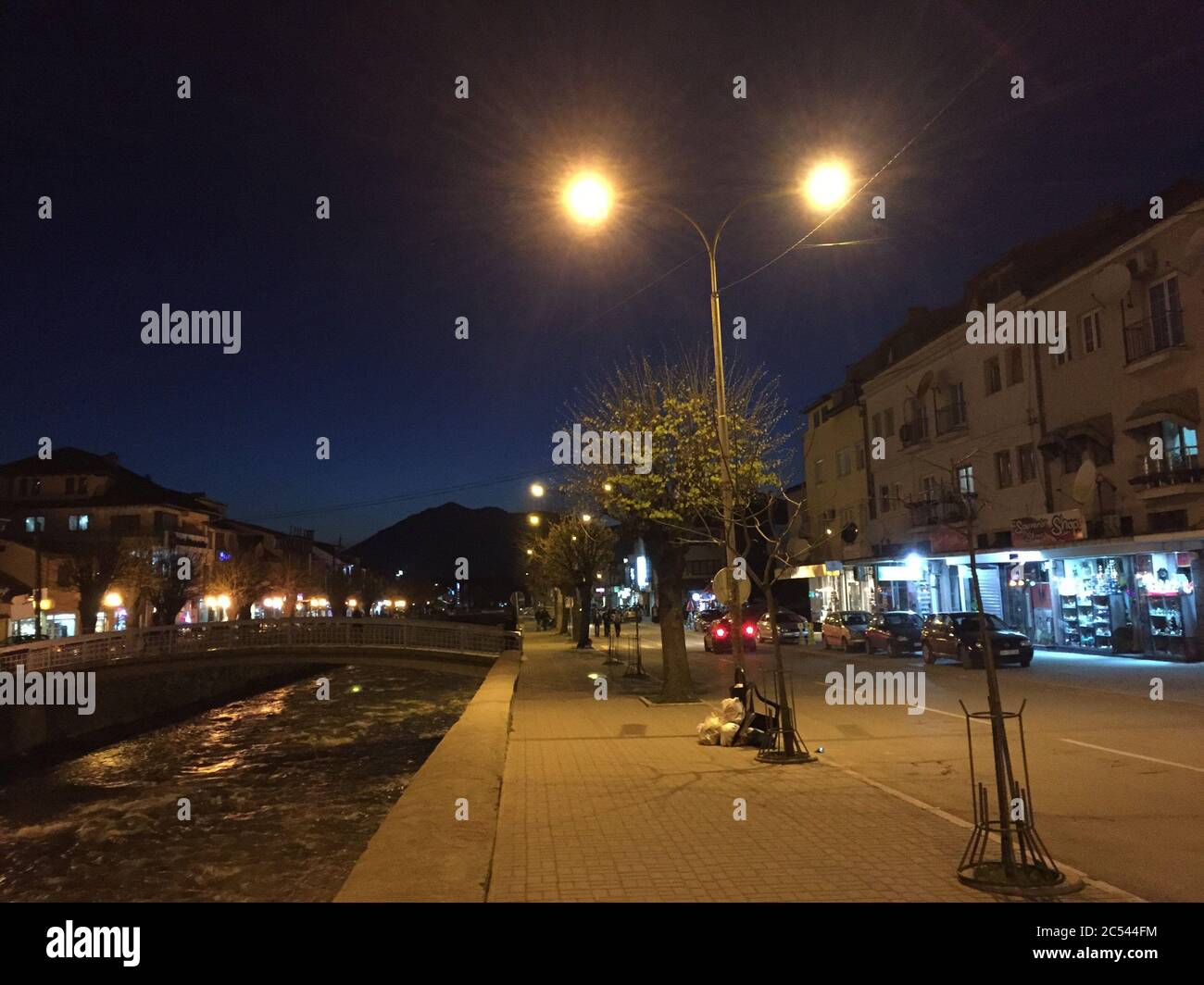 Prizren Kosovo di notte Foto Stock