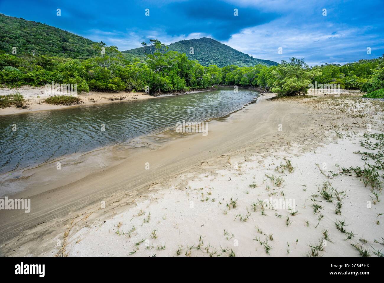 Estuario di Aligator Creek a Finch Bay, Cooktown, Penisola di Cape York, far North Queensland, Australia Foto Stock