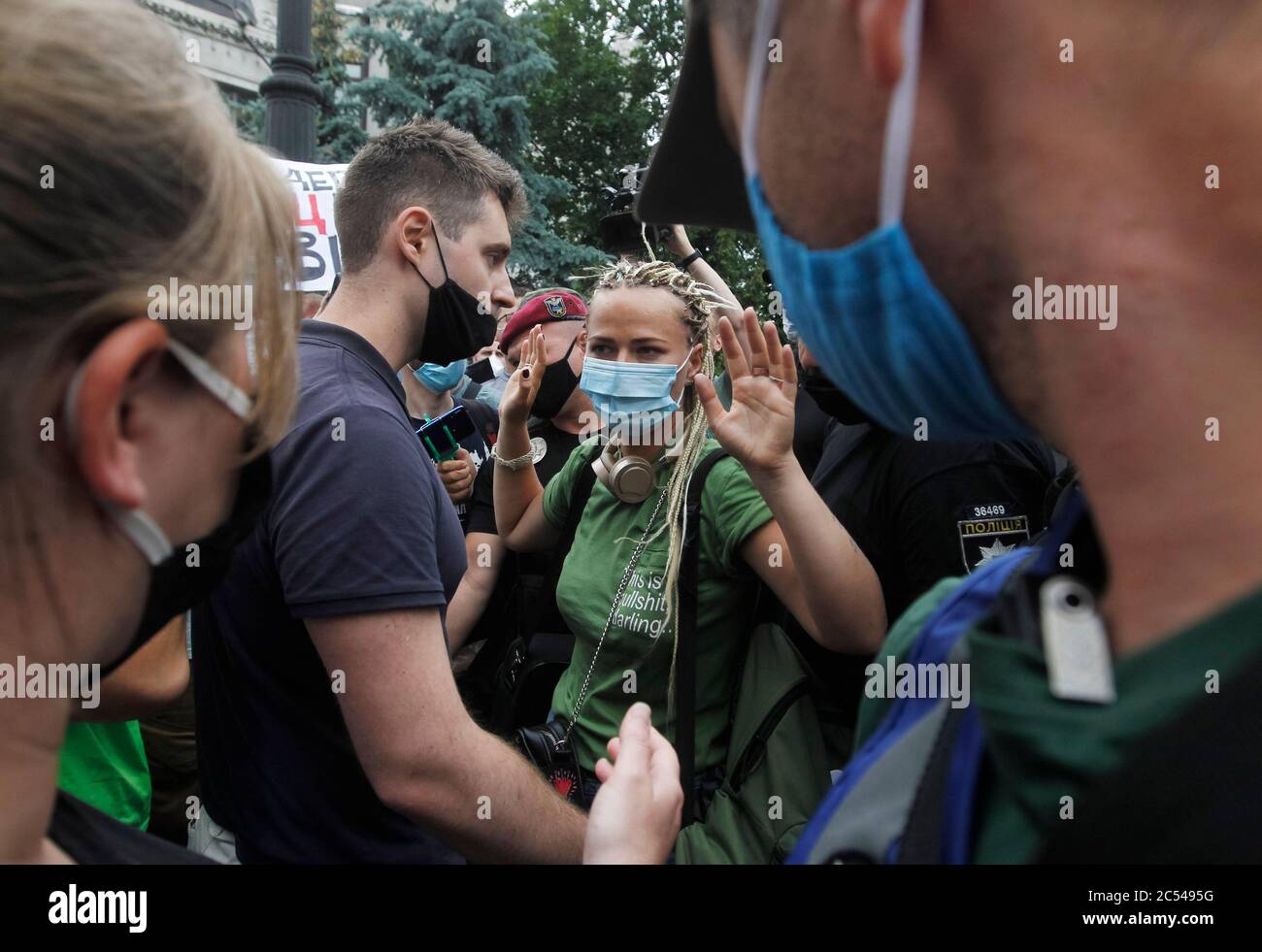 Studenti e scienziati hanno protestato sedentarie contro il nuovo ministro dell'Istruzione e della Scienza Serhy Shkarlet, che ha chiesto le dimissioni perché era membro del Partito delle regioni e ha sostenuto l'ex presidente Viktor Yanukovych, segnalato da media. Foto Stock