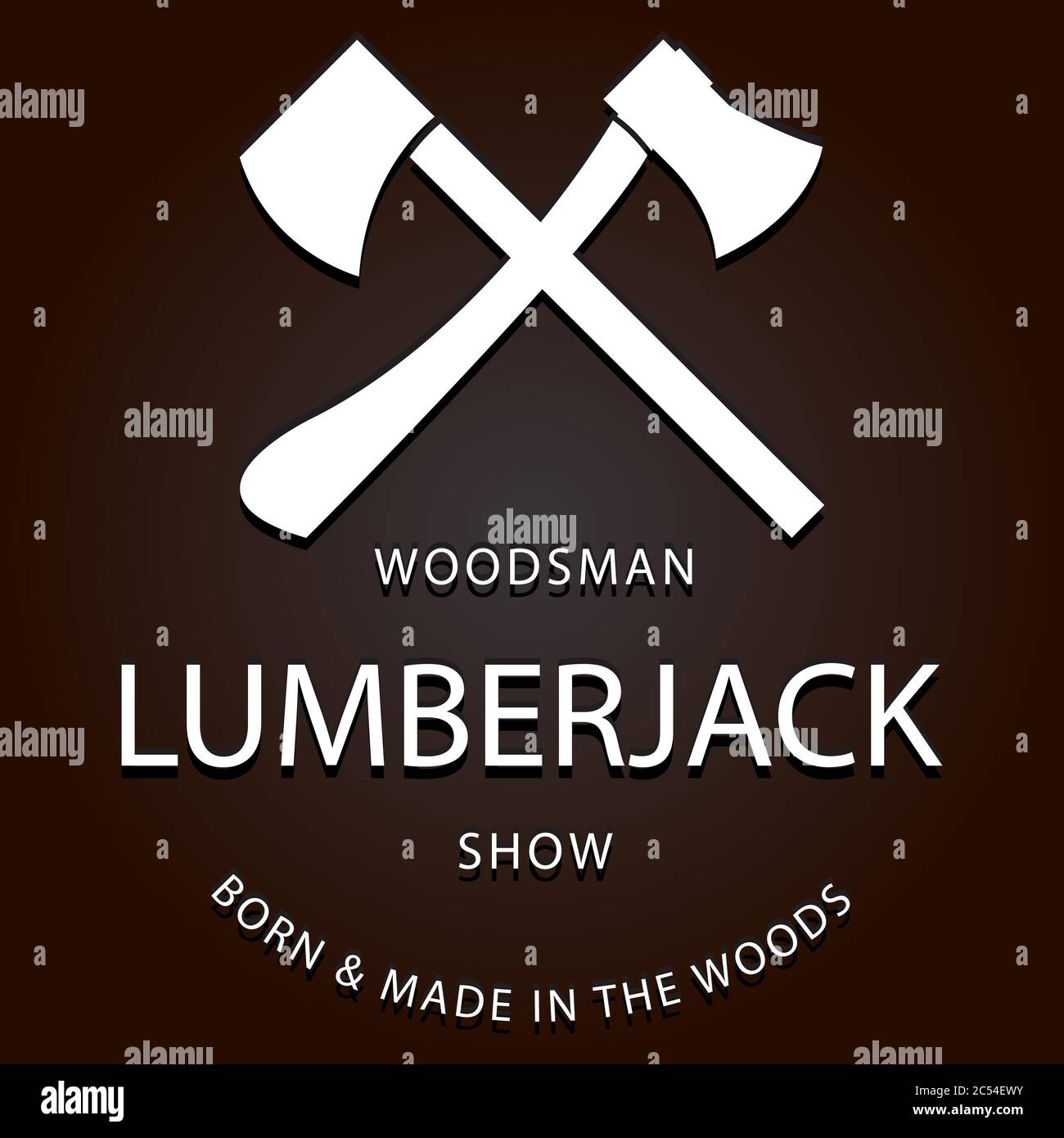 etichetta con logo lumberjack con assi. immagine vettoriale eps 10 Illustrazione Vettoriale
