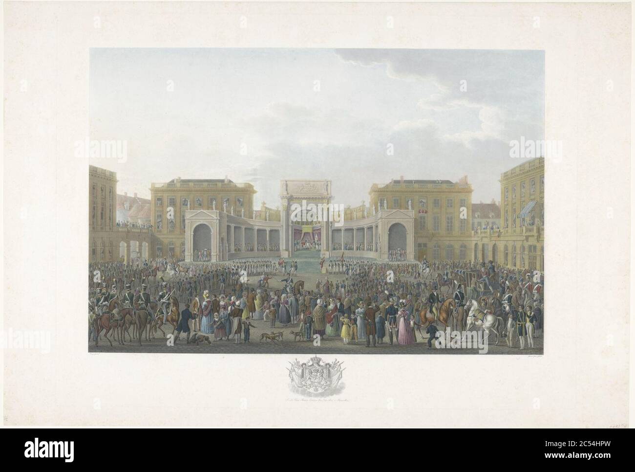 Inhuldiging van Willem i te Brussel op 21 settembre 1815, Johann Nepomuk Gibèle, naar Denis-Sebastien Leroy, 1825-1826. Foto Stock