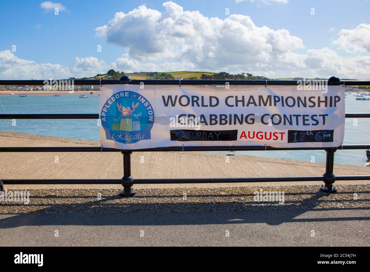 Iscriviti per il World Championship Crabbing Contest ad Appletore, North Devon, estate 2019 Foto Stock