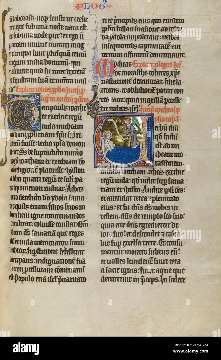 Initial U - un angelo davanti a Michea Foto Stock