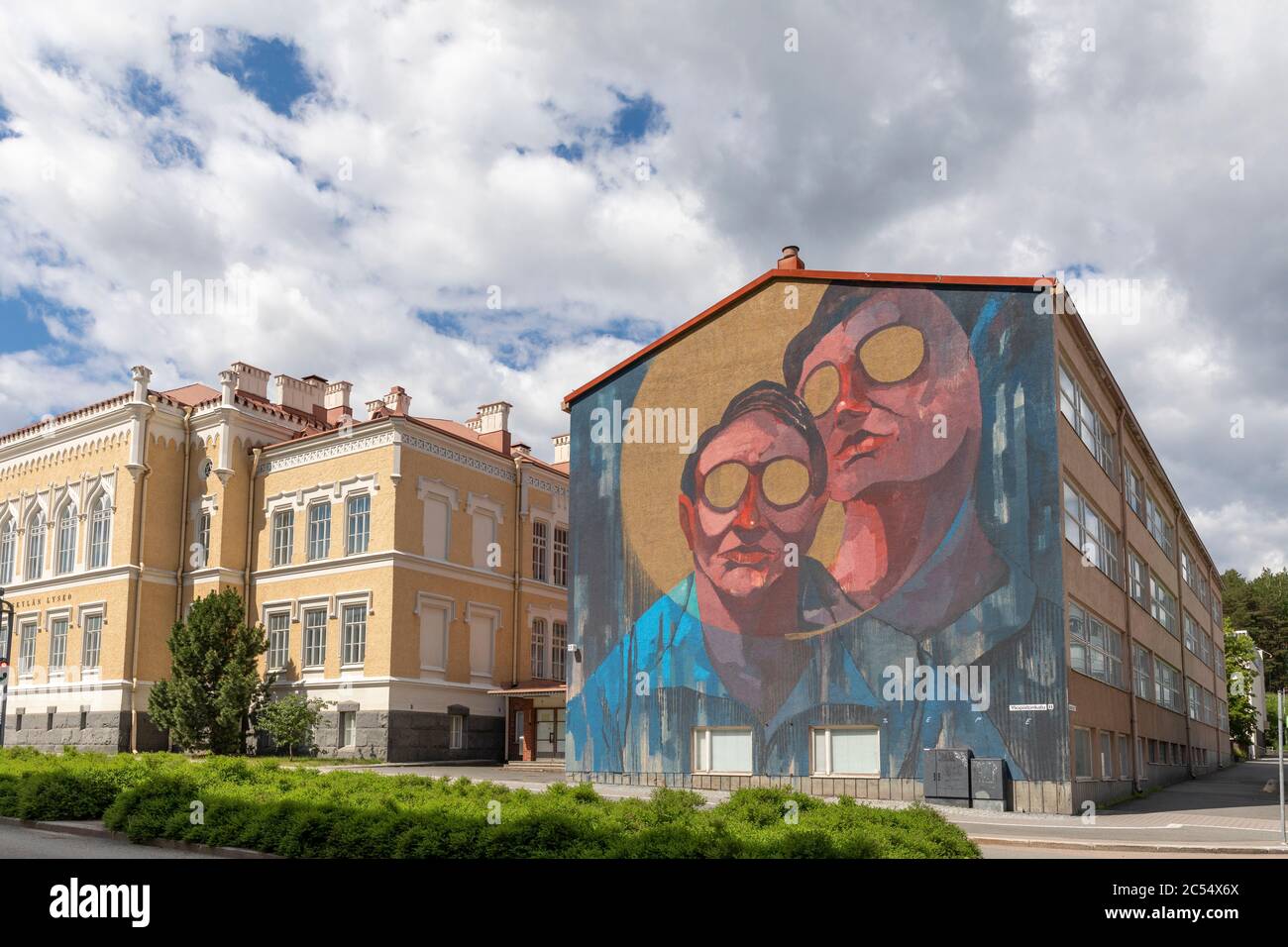 Jyväskylä Lyceum è stata la prima scuola a dare istruzione in lingua finlandese. Il vecchio edificio è stato costruito nel 1902 ma attualmente la scuola lavora altrove. Foto Stock