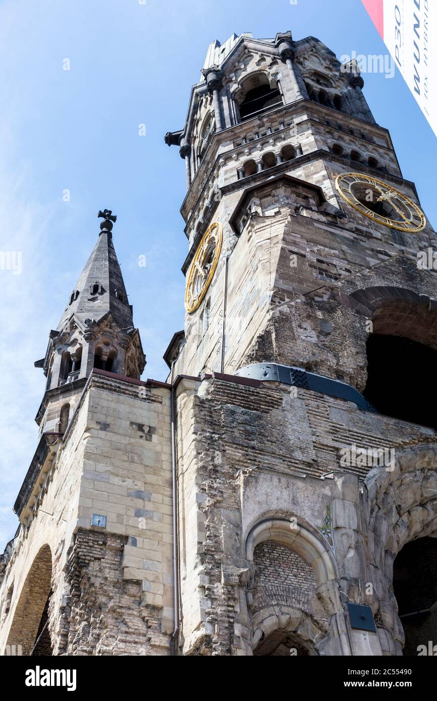 Chiesa commemorativa dell'Imperatore Guglielmo, Charlottenburg-Wilmersdorf, Berlino, Germania Foto Stock
