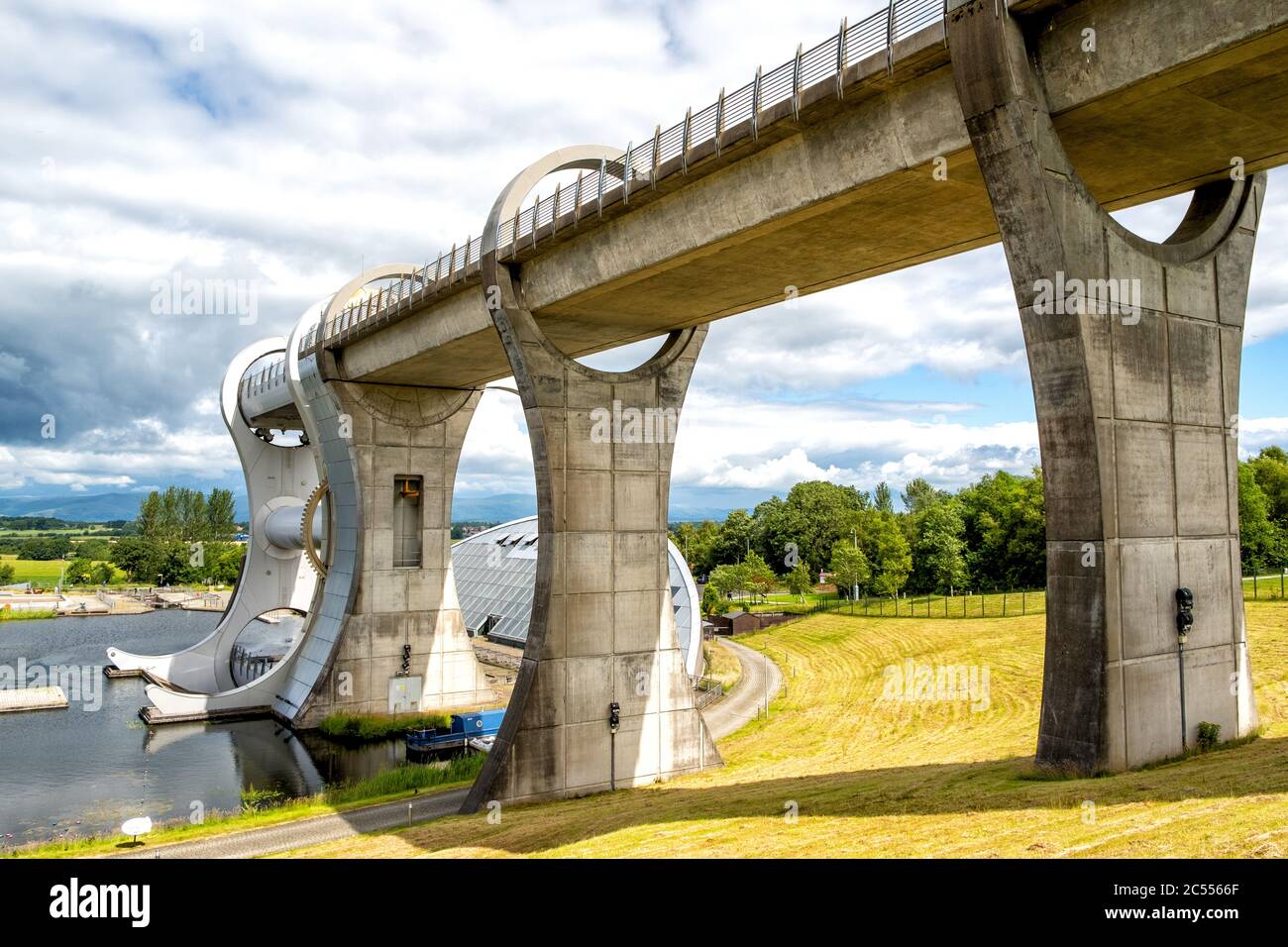 Il sollevatore rotante Falkirk Wheel, Falkrk, Scozia, Regno Unito Foto Stock