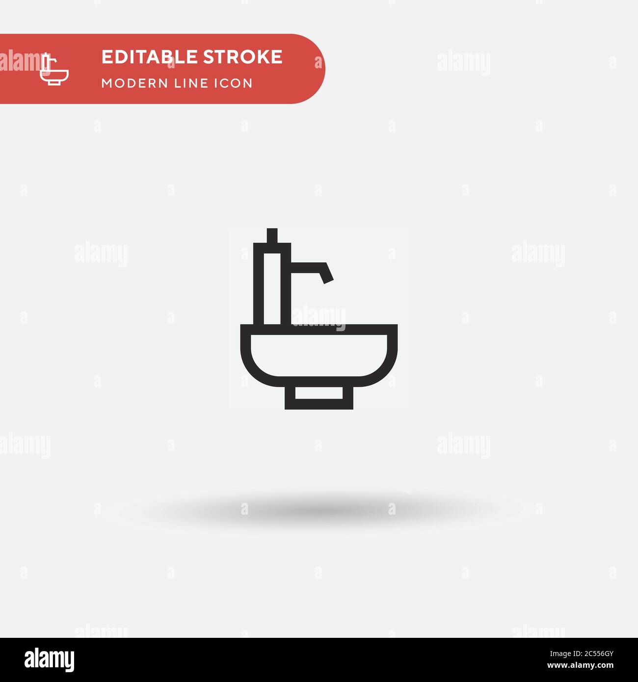 Icona sink Simple Vector. Modello di disegno simbolo illustrazione per elemento UI mobile Web. Pittogramma moderno a colori perfetto su tratto modificabile. Icone sink per il vostro progetto di business Illustrazione Vettoriale
