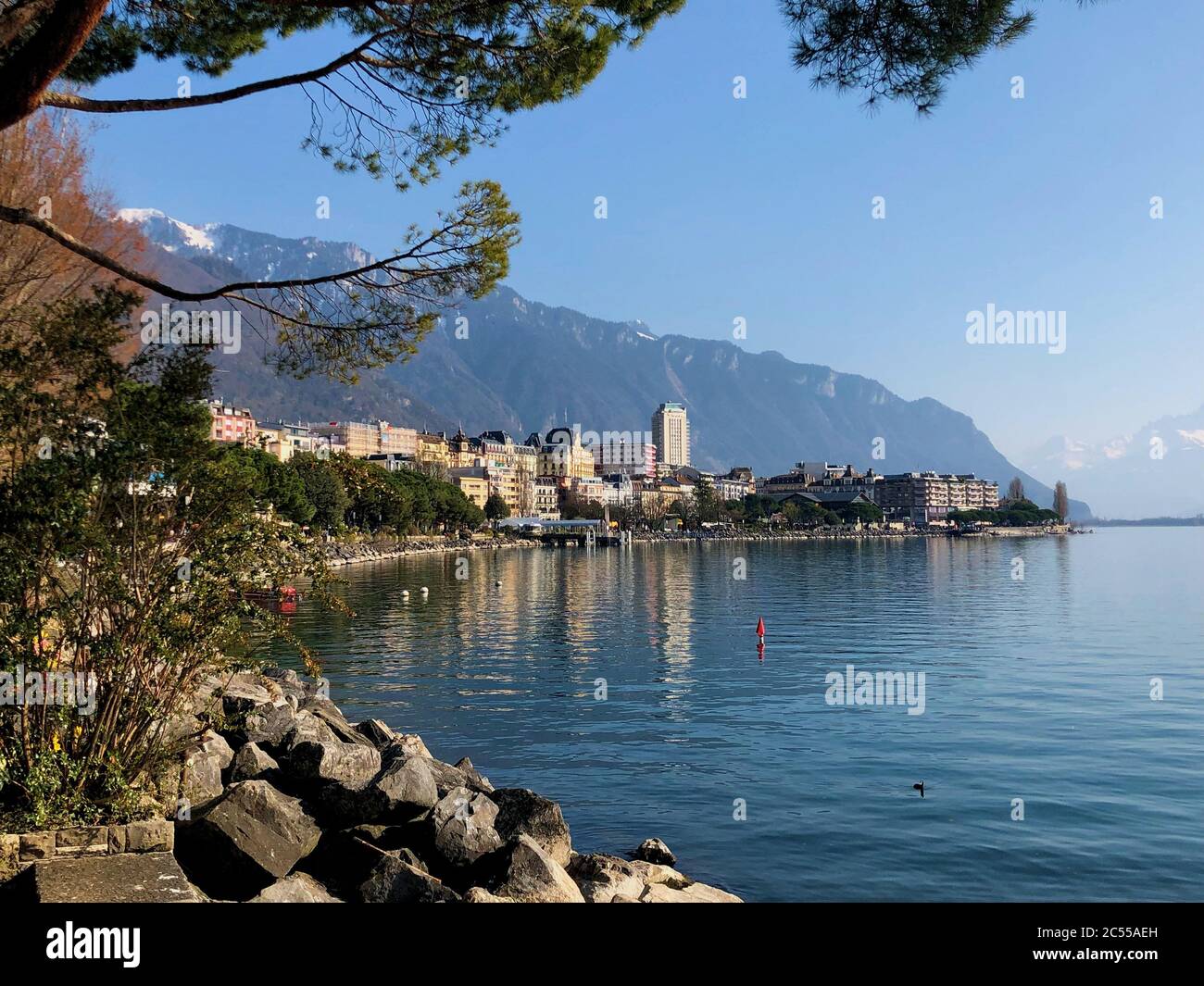 Montreux centro Foto Stock