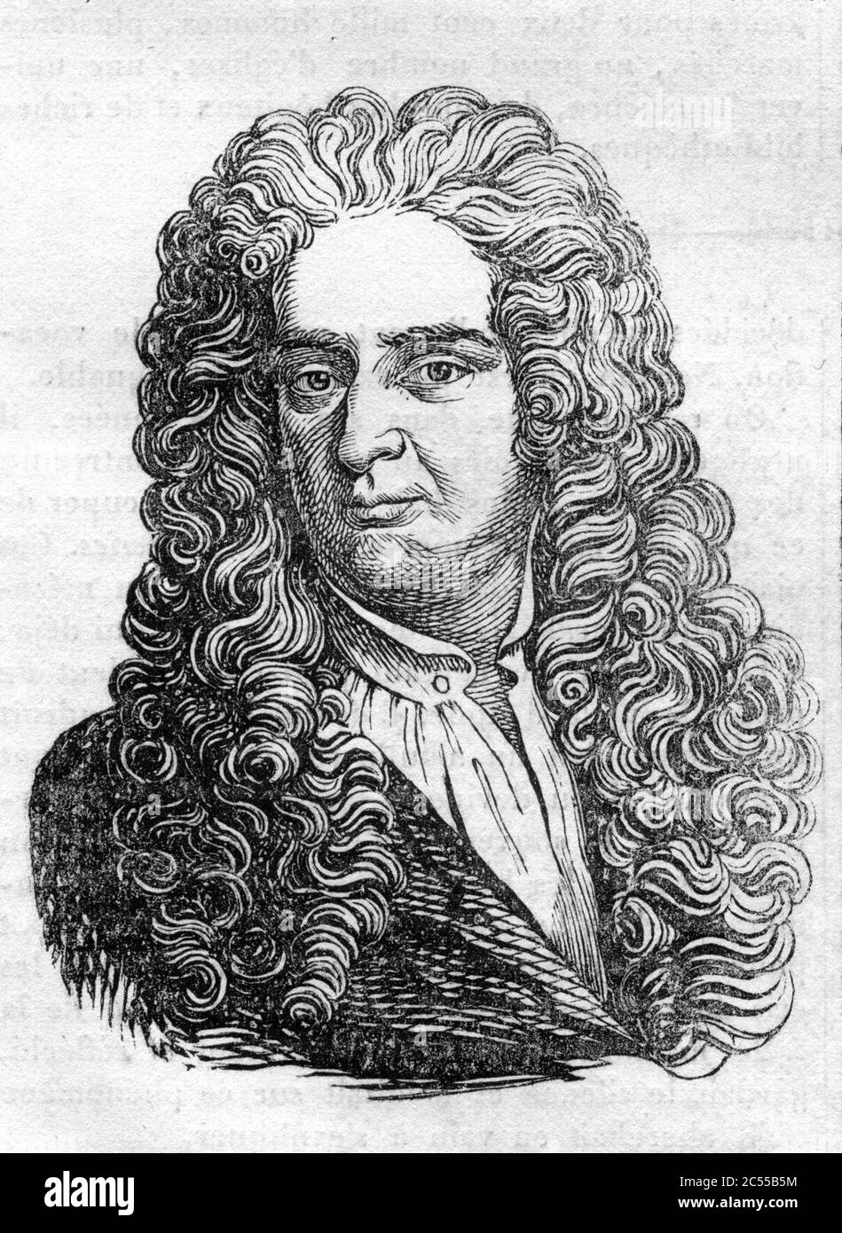Isaac Newton (anonima gravure). Foto Stock