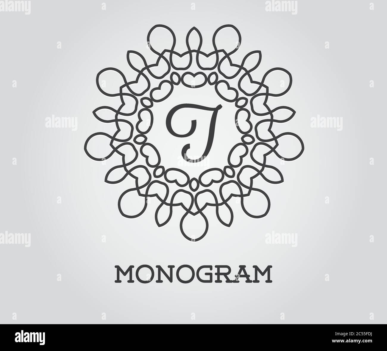 Modello di disegno monogramma con illustrazione di Letter Vector Premium elegante qualità Illustrazione Vettoriale