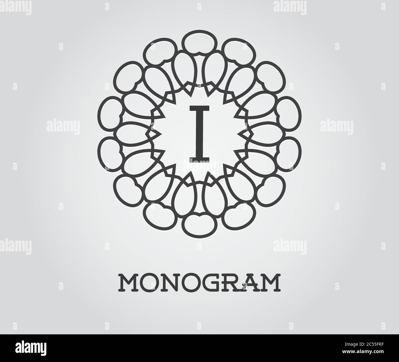 Modello di disegno monogramma con illustrazione di Letter Vector Premium elegante qualità Illustrazione Vettoriale