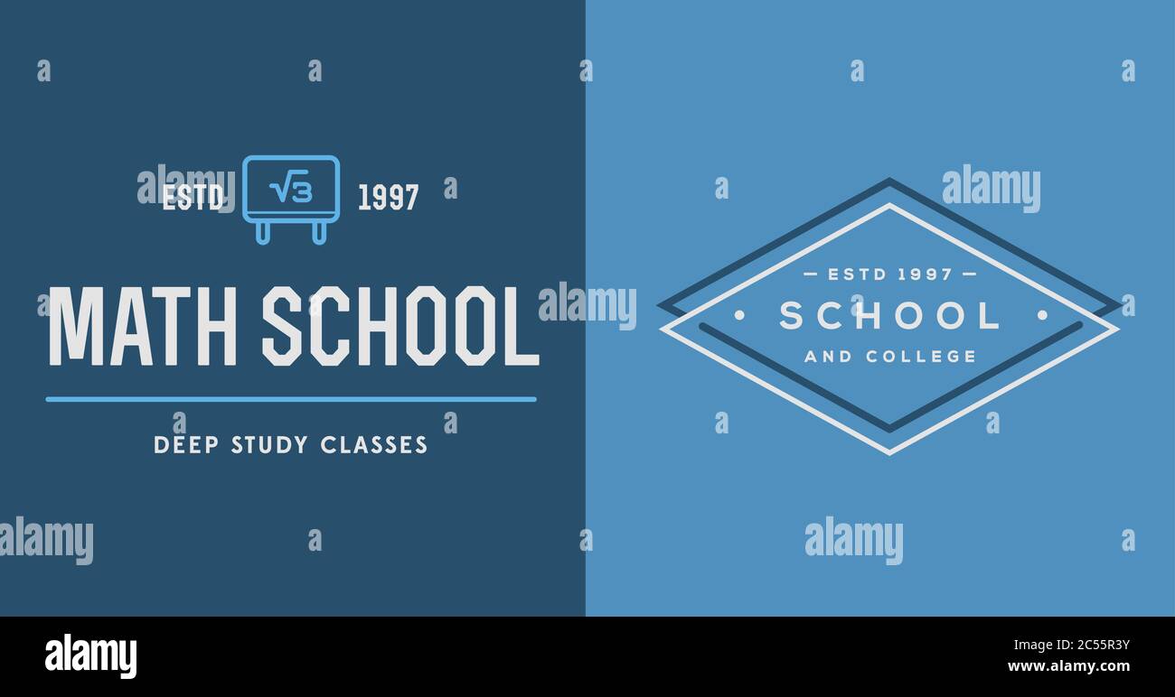 È possibile utilizzare come logo o icona una serie di elementi Vector School o College Identity di qualità superiore Illustrazione Vettoriale