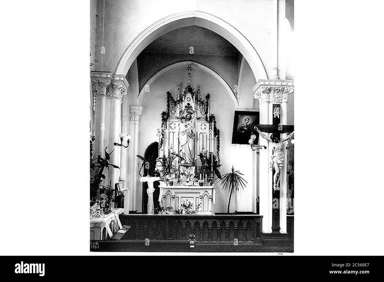 Interno della Chiesa del Sacro cuore di Gesù VI Ave e Bell St Seattle (CURTIS 727). Foto Stock