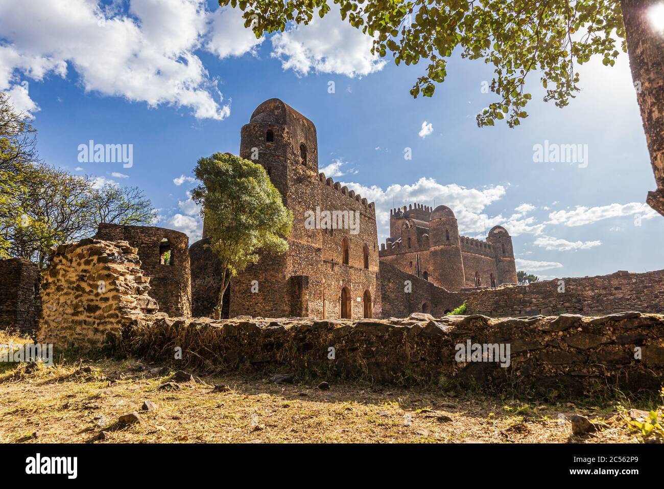 Incredibile scatto del recinto reale a Gondar, Etiopia Foto Stock