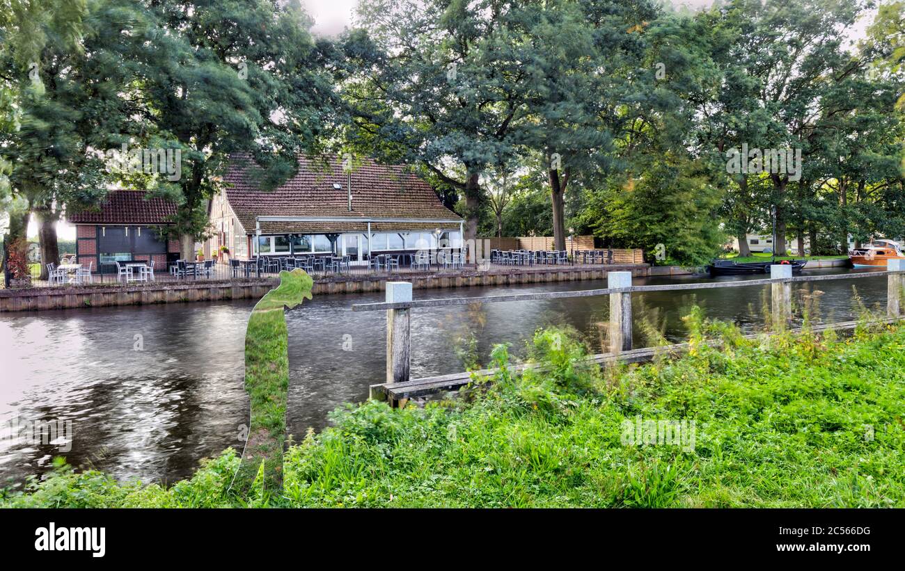 Hammehütte, ristorante, Hammestrand, Neu-Helgoland, Teufelsmoor, Worpswede, bassa Sassonia, Germania, Europa Foto Stock