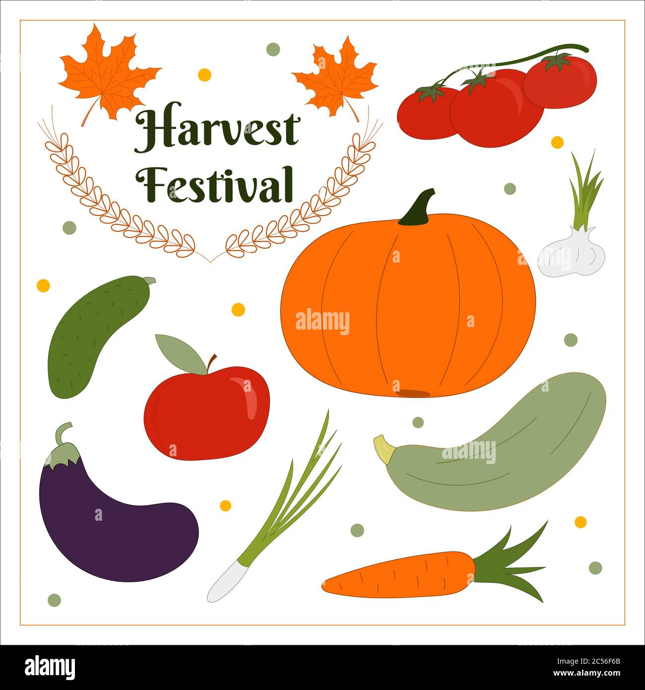 Insieme vettoriale di verdure per la festa della raccolta Illustrazione Vettoriale