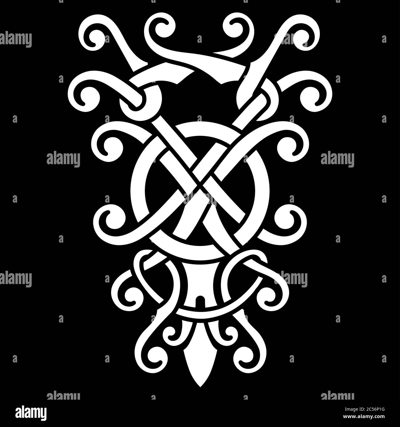 Design scandinavo vichingo. Illustrazione del nodo cetico e sandinavo Illustrazione Vettoriale