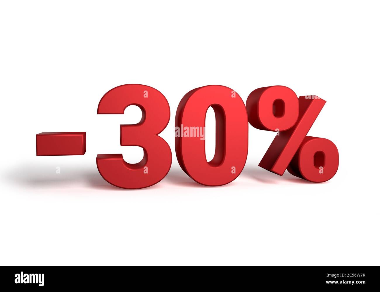 promozione di sconto del 30% su 3d reso isolato su sfondo bianco. Foto Stock