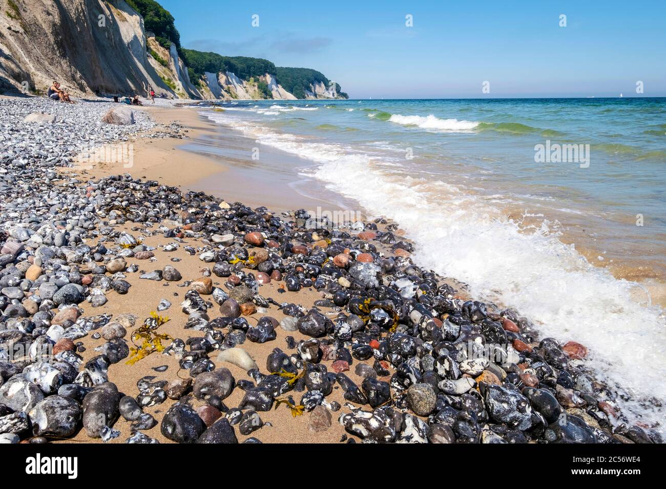 Famose scogliere di gesso nel parco nazionale di Jasmund sull'isola tedesca di Rügen Foto Stock