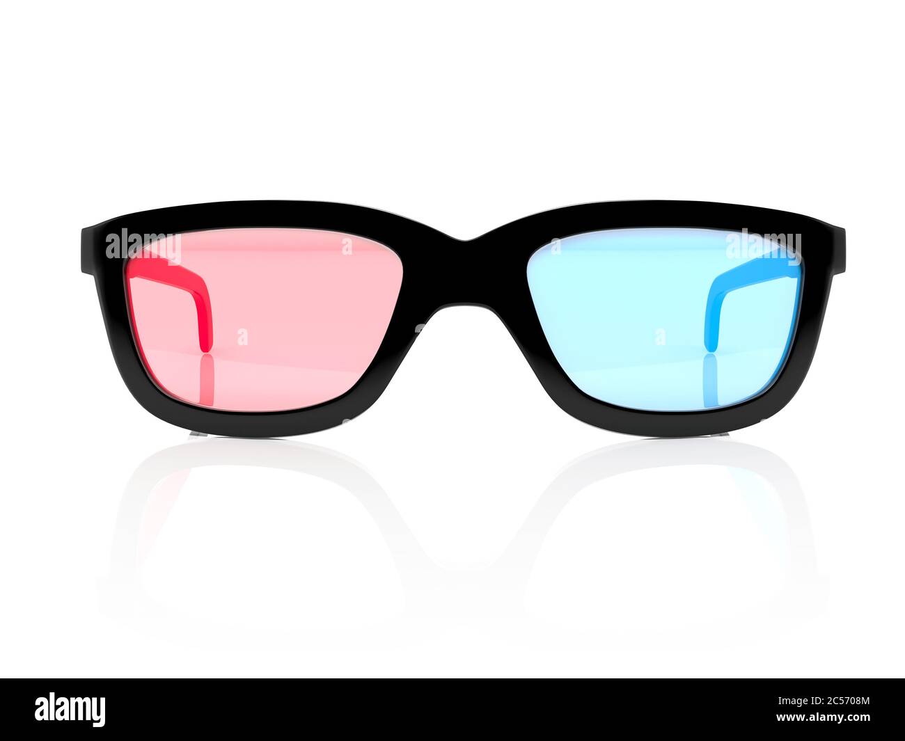 occhiali 3d. Occhiali rossi e blu per cinema Foto Stock