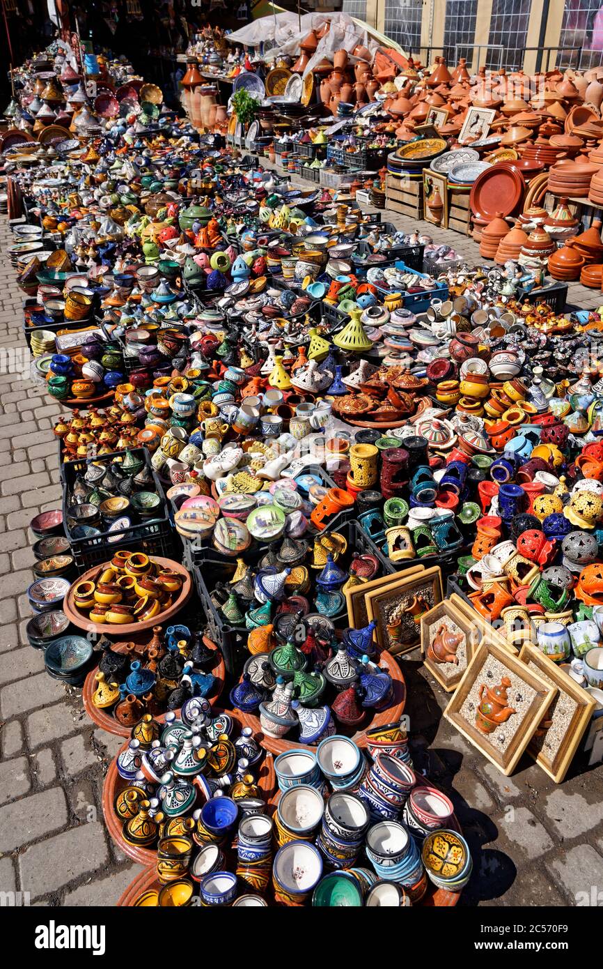 Ceramica decorativa a Meknes, Marocco Foto Stock