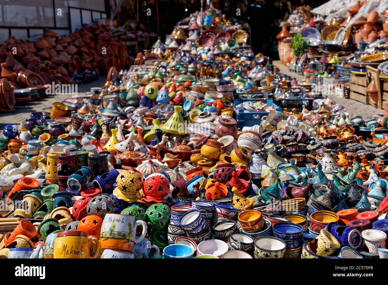 Ceramica decorativa a Meknes, Marocco Foto Stock